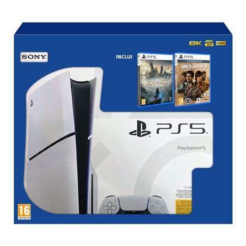 Consola Playstation PS5 Slim Standard + Hogwarts Legacy PS5 + Uncharted Collection Legacy of Thieves PS5 For Cheap