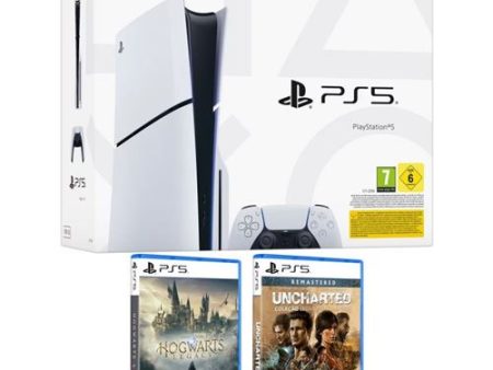 Consola Playstation PS5 Slim Standard + Hogwarts Legacy PS5 + Uncharted Collection Legacy of Thieves PS5 For Cheap