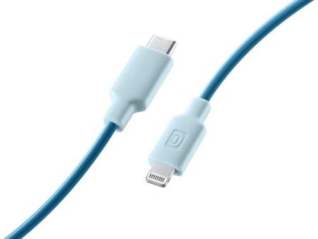 Cabo de Dados Cellularline Style Color Lightning   USB-C 1m Azul Cheap