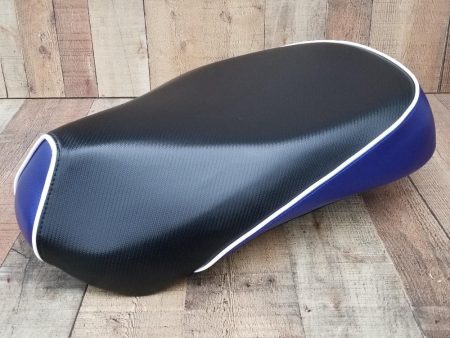 Sym Mio Seat Cover Black and Blue Carbon Fiber Supply