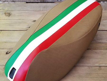 Piaggio Fly Seat Cover Italian Racing Stripe Tan Online Hot Sale