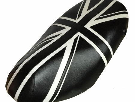 Piaggio Fly Seat Cover 50-150 Union Jack Black and White For Cheap