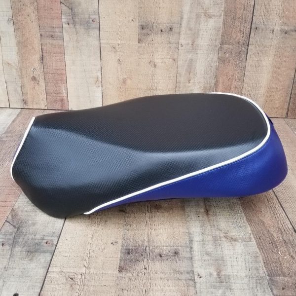 Sym Mio Seat Cover Black and Blue Carbon Fiber Supply