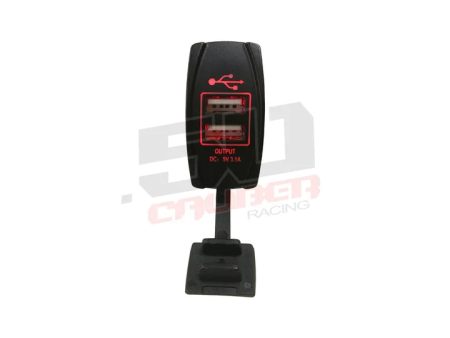 50 Caliber Racing Illuminated Dual USB Rocker Switch Sale