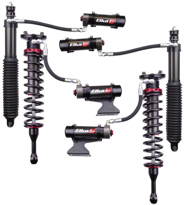 2007-2019 Toyota Tundra Elka 2.5 DC Reservoir Front & Rear Shocks Kit - Stock Geometry Supply